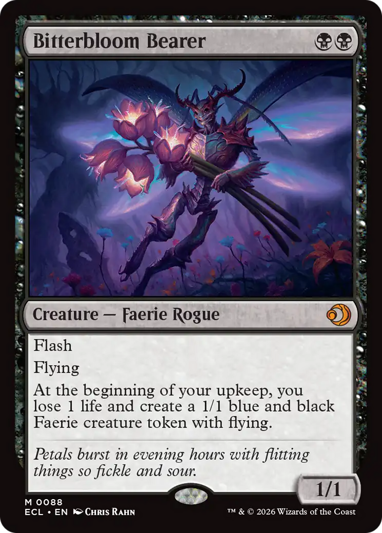 Bitterbloom Bearer - Mythic Creature — Faerie Rogue card from Lorwyn Eclipsed
