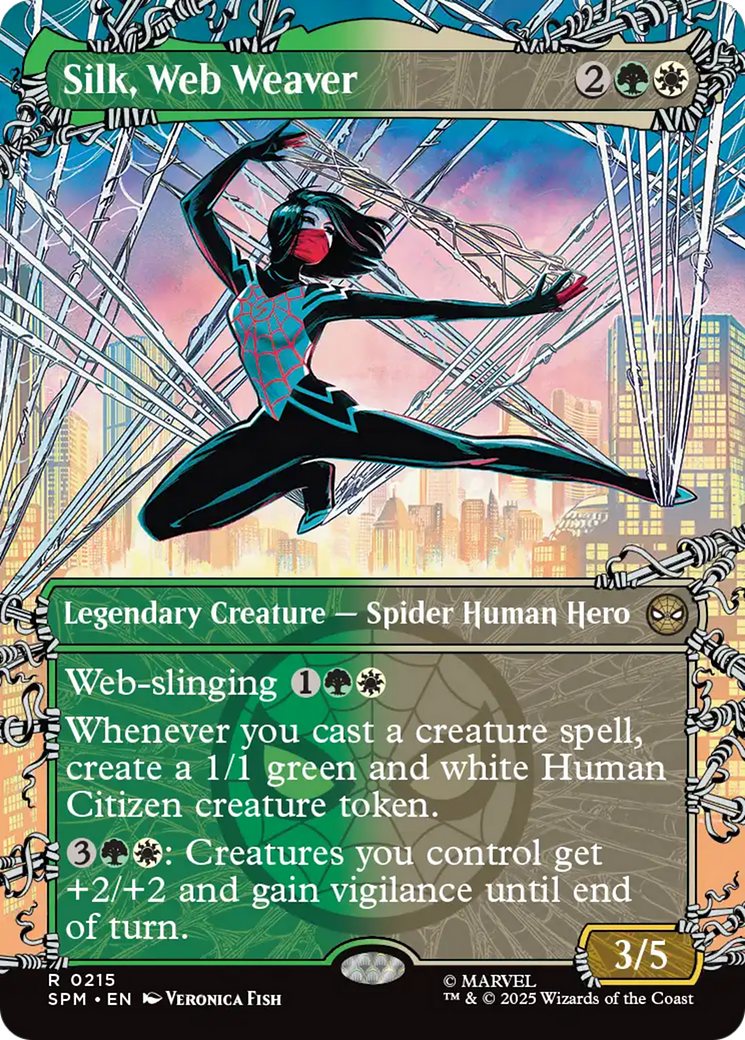 Silk, Web Weaver - Rare Legendary Creature — Spider Human Hero card from Marvel's Spider-Man