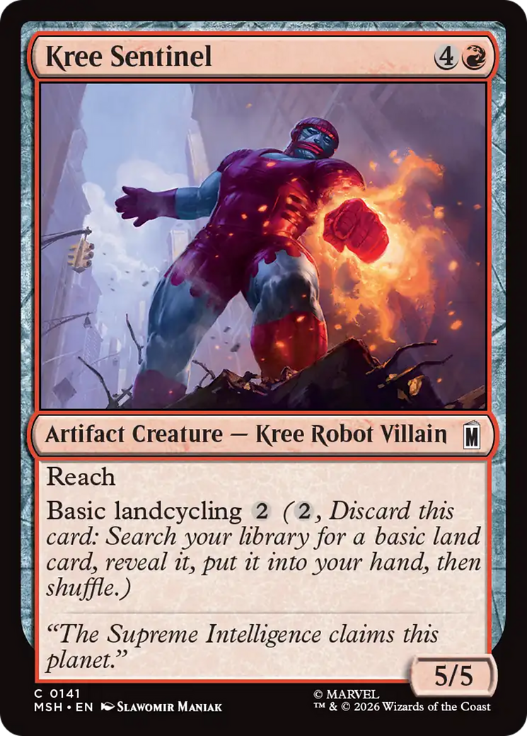 Kree Sentinel - Common Artifact Creature — Kree Robot Villain card from Marvel Super Heroes