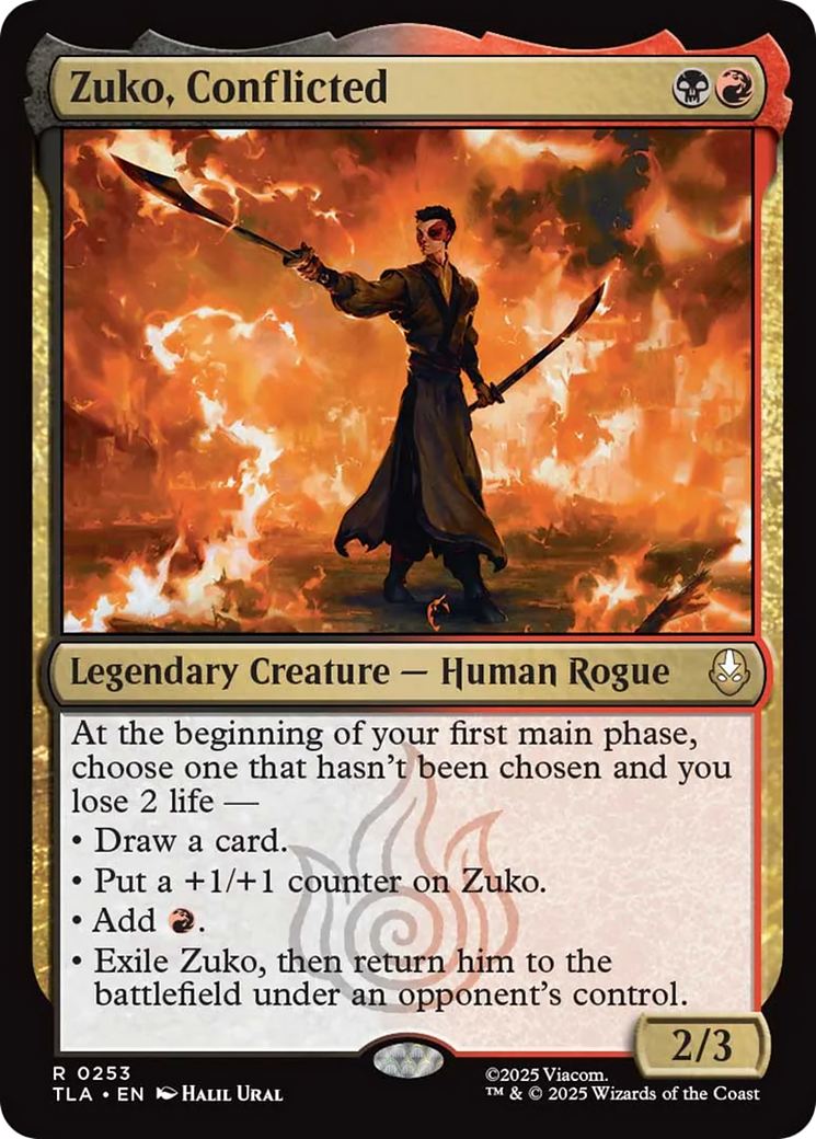 Zuko, Conflicted - Rare Legendary Creature — Human Rogue card from Avatar: The Last Airbender