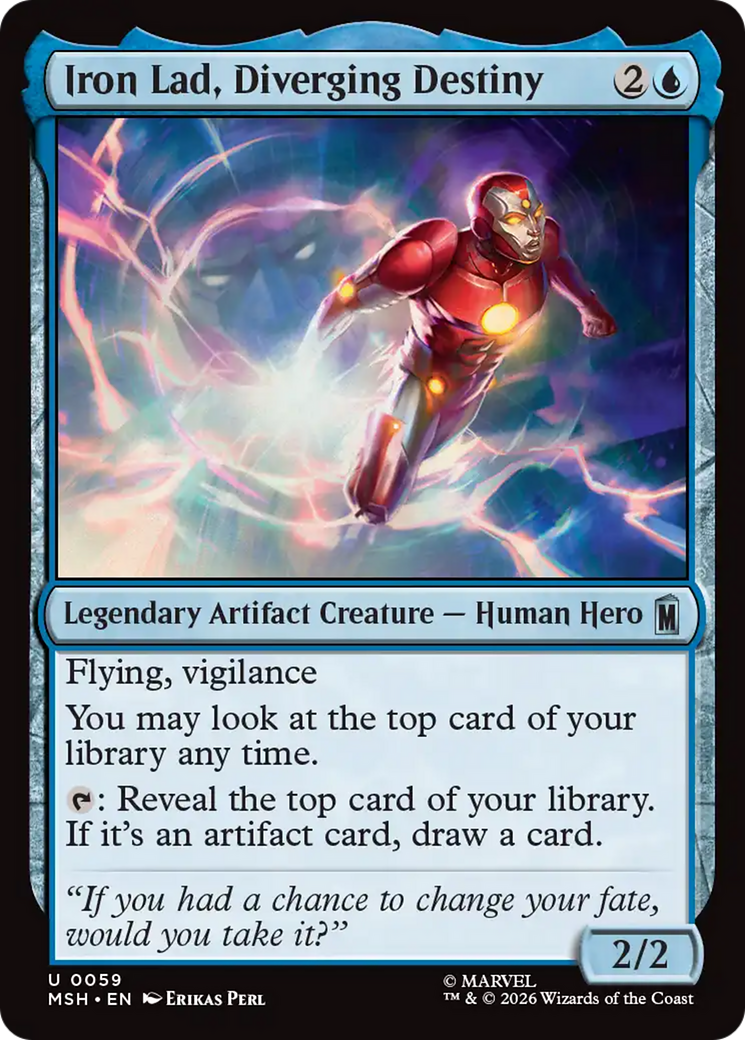 Iron Lad, Diverging Destiny - Uncommon Legendary Artifact Creature — Human Hero card from Marvel Super Heroes