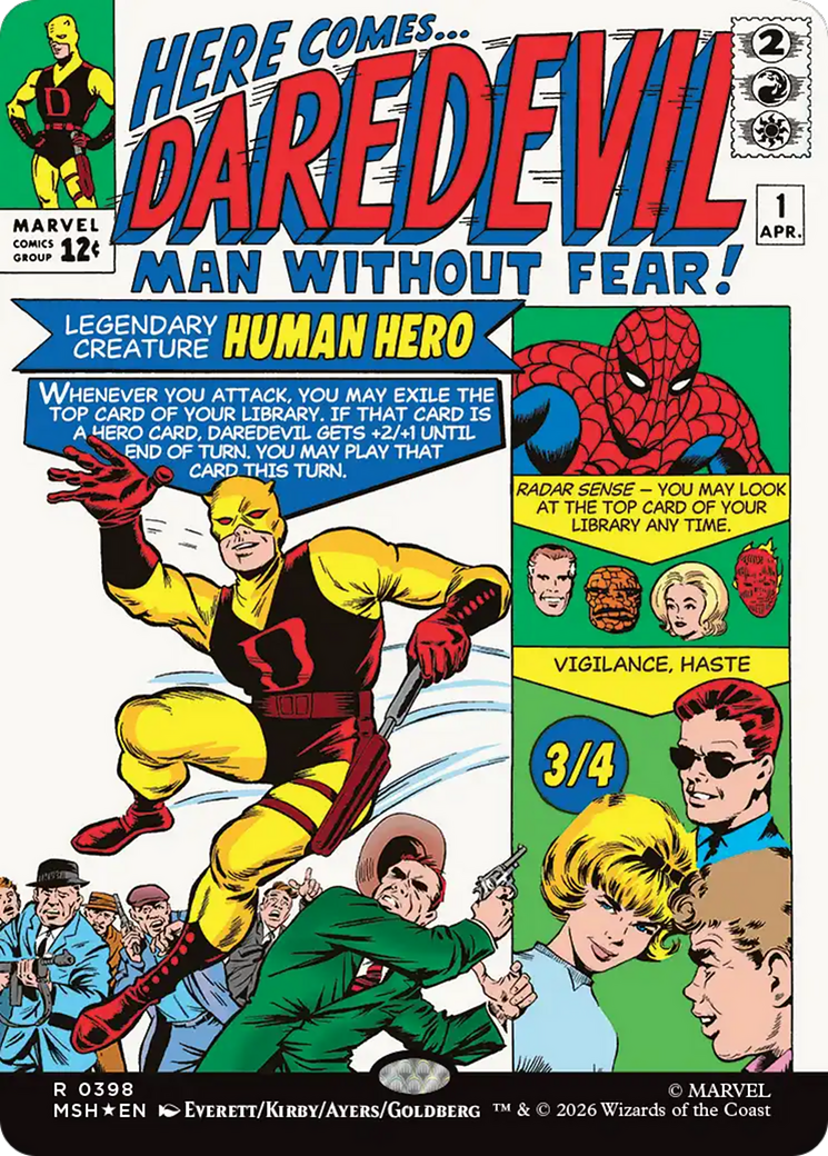 Daredevil, Man Without Fear - Rare Legendary Creature — Human Hero card from Marvel Super Heroes