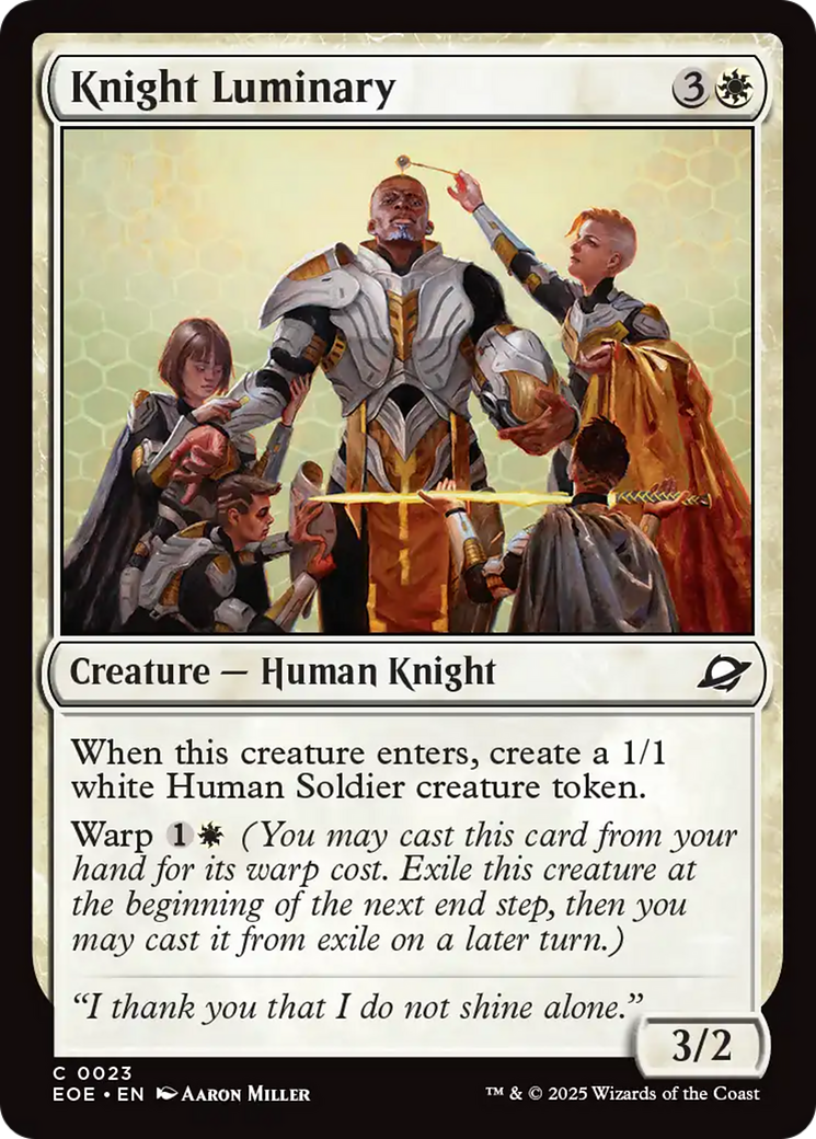 Knight Luminary - Common Creature — Human Knight card from Edge of Eternities