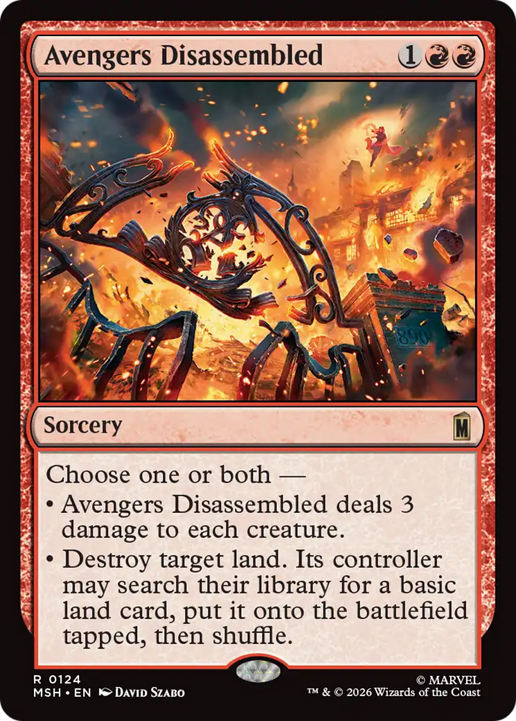 Avengers Disassembled - Rare Sorcery card from Marvel Super Heroes
