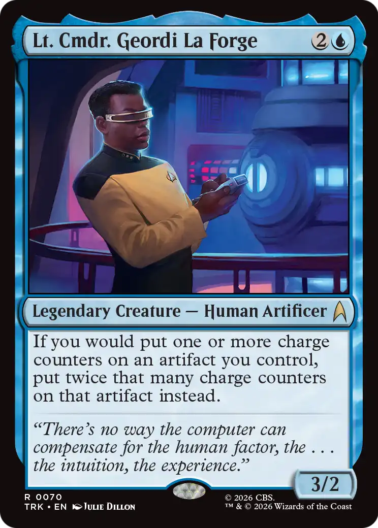 Lt. Cmdr. Geordi La Forge - Rare Legendary Creature — Human Artificer card from Star Trek