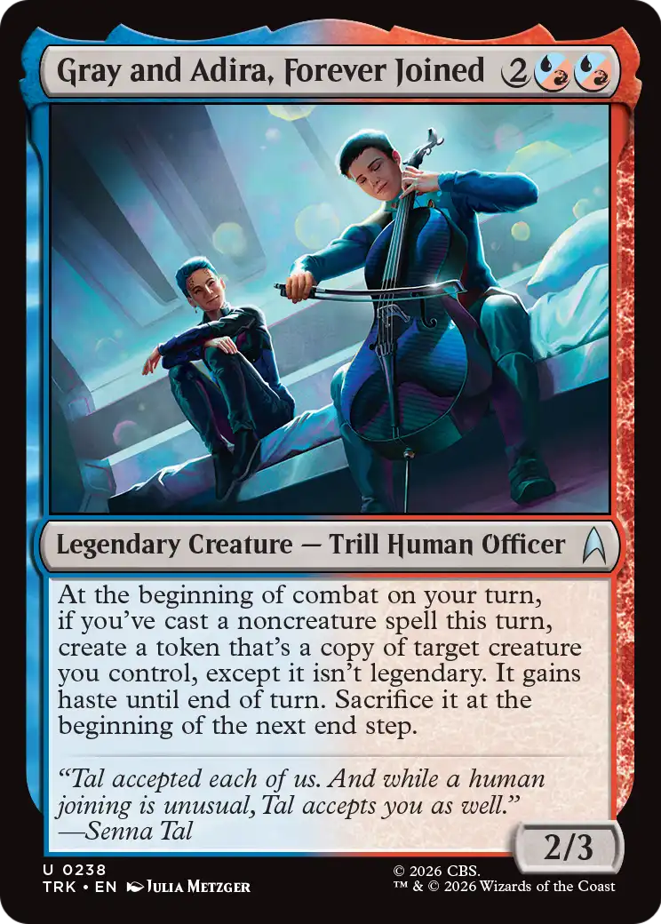 Gray and Adira, Forever Joined - Uncommon Legendary Creature — Trill Human Officer card from Star Trek