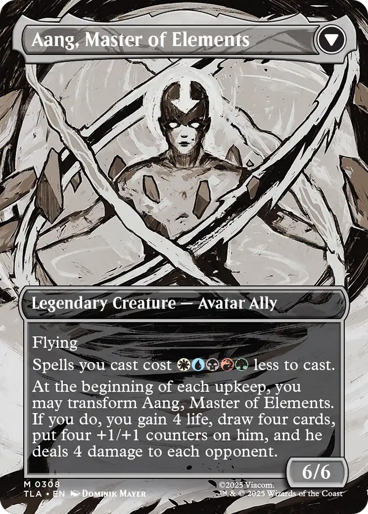 Back face of Avatar Aang // Aang, Master of Elements - Legendary Creature — Human Avatar Ally card
