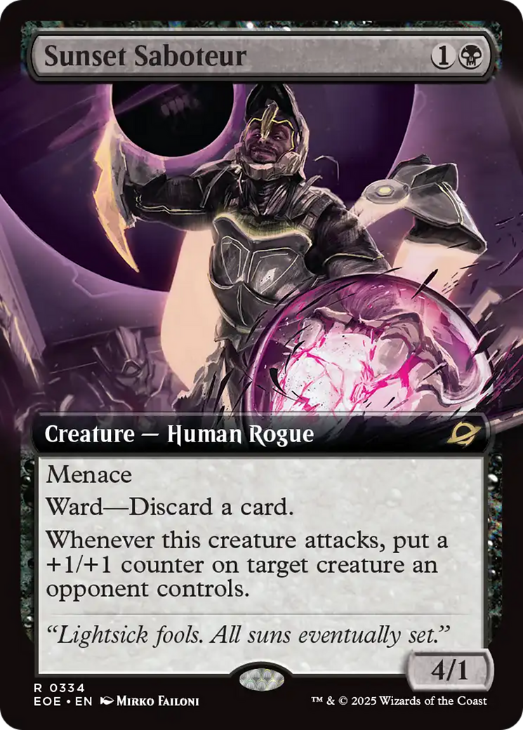 Sunset Saboteur - Rare Creature — Human Rogue card from Edge of Eternities