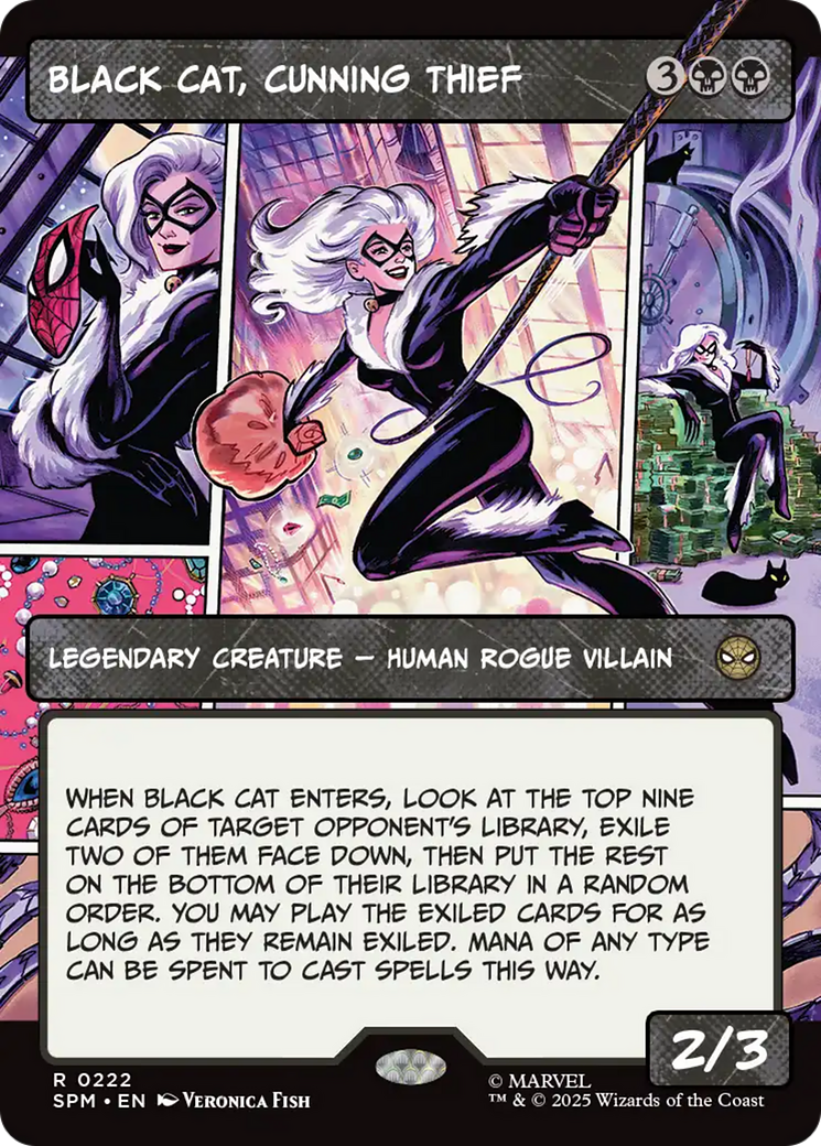 Black Cat, Cunning Thief - Rare Legendary Creature — Human Rogue Villain card from Marvel's Spider-Man
