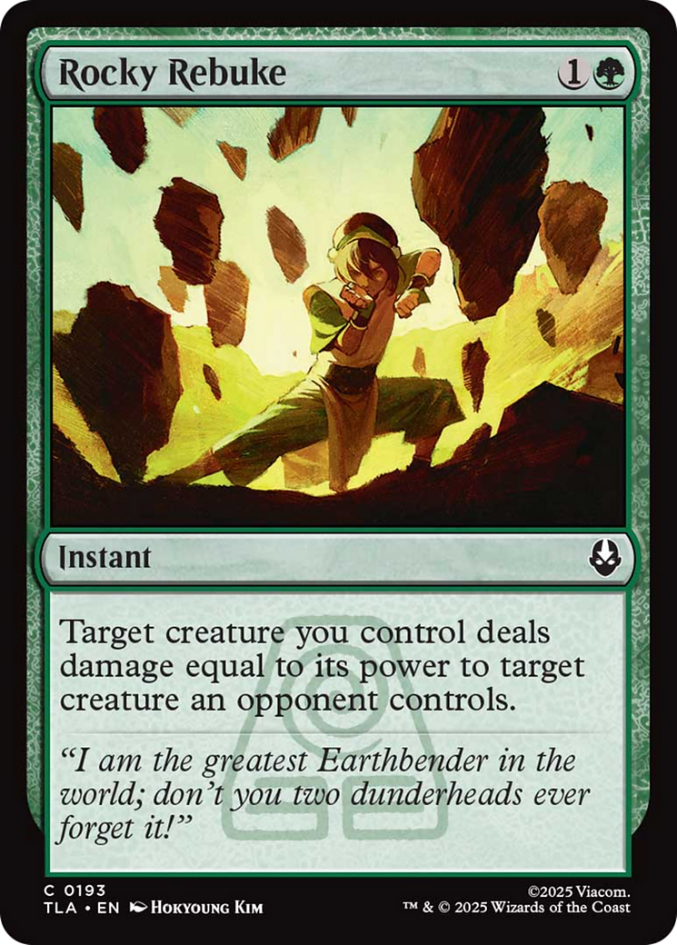 Rocky Rebuke - Common Instant card from Avatar: The Last Airbender