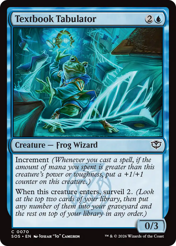 Textbook Tabulator - Common Creature — Frog Wizard card from Secrets of Strixhaven