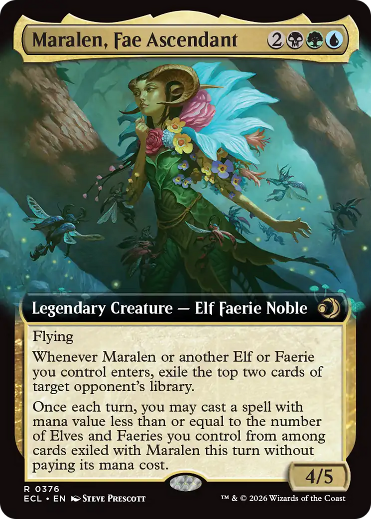 Maralen, Fae Ascendant - Rare Legendary Creature — Elf Faerie Noble card from Lorwyn Eclipsed