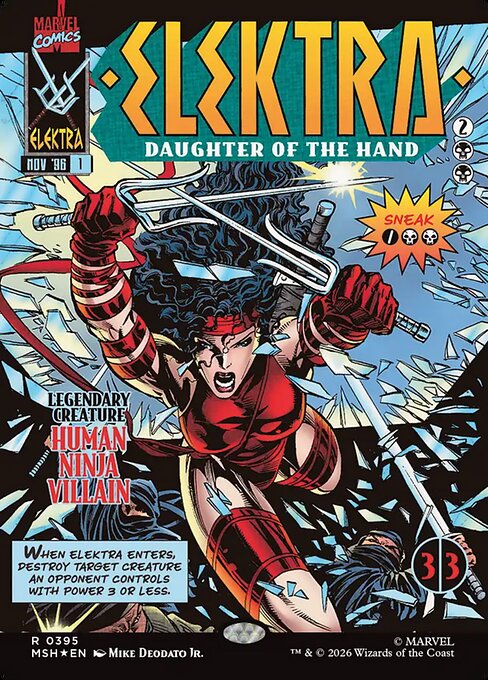 Elektra, Daughter of the Hand - Rare card from Marvel Super Heroes
