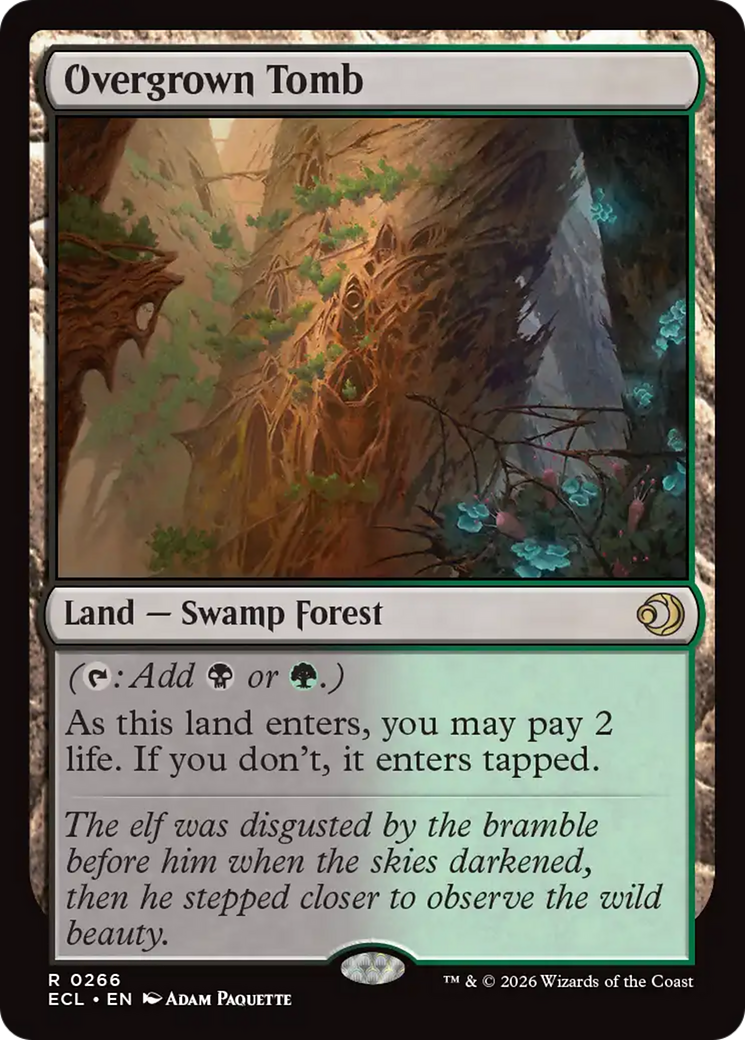 Overgrown Tomb - Rare Land — Swamp Forest card from Lorwyn Eclipsed