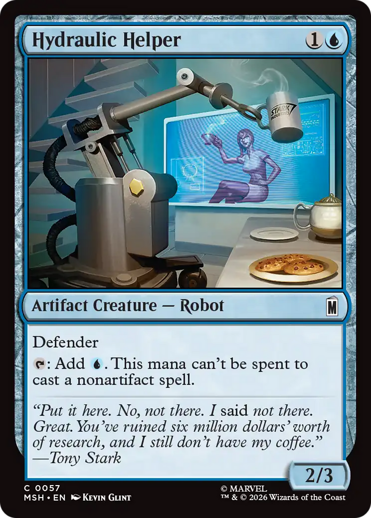 Hydraulic Helper - Common Artifact Creature — Robot card from Marvel Super Heroes