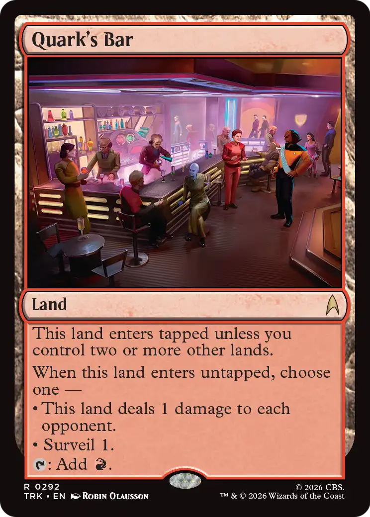 Quark's Bar - Rare Land card from Star Trek