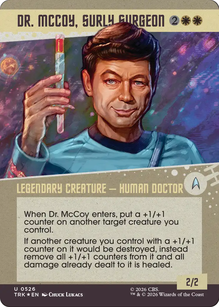 Dr. McCoy, Surly Surgeon - Uncommon Legendary Creature — Human Doctor card from Star Trek