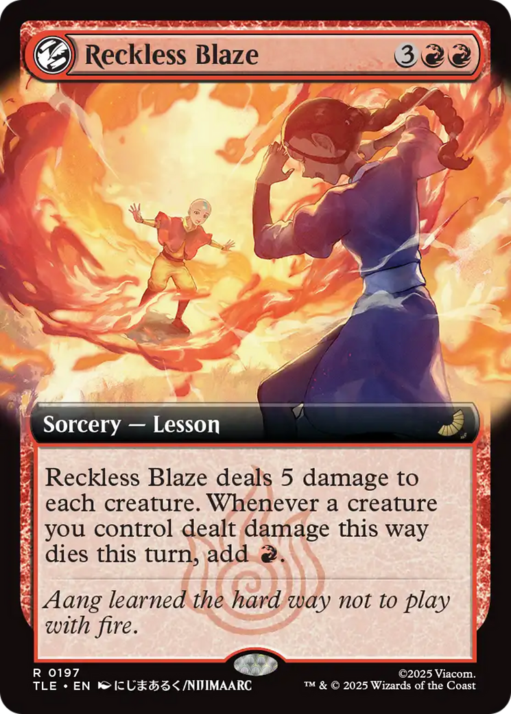 Reckless Blaze - Rare Sorcery — Lesson card from Avatar: The Last Airbender Eternal