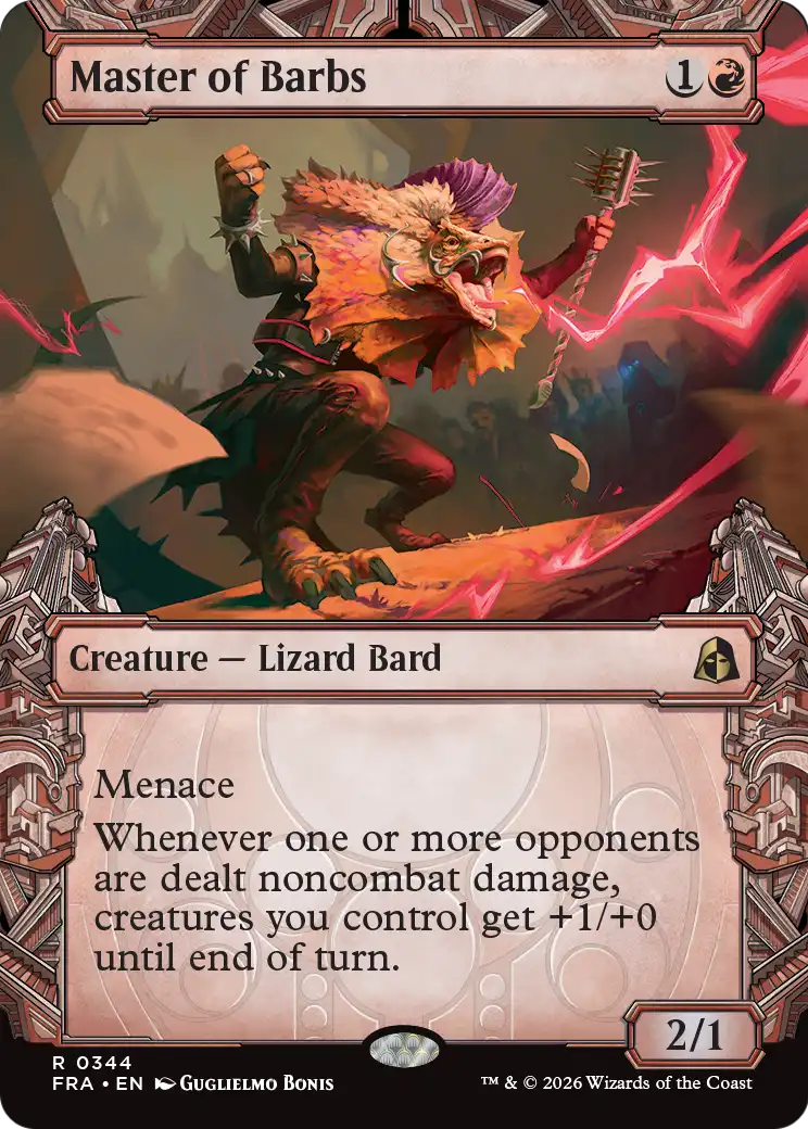 Master of Barbs - Rare Creature — Lizard Bard card from Reality Fracture