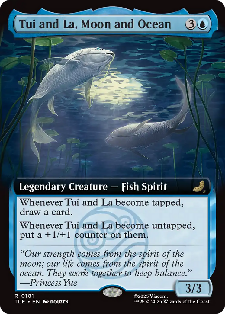 Tui and La, Moon and Ocean - Rare Legendary Creature — Fish Spirit card from Avatar: The Last Airbender Eternal