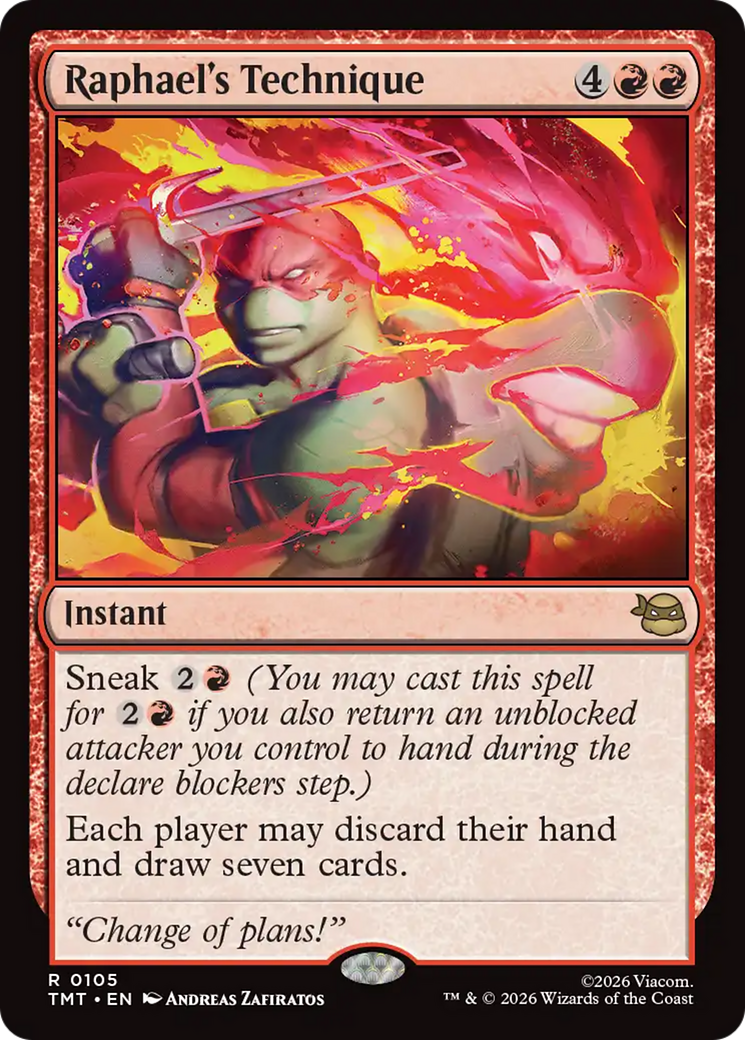 Raphael's Technique - Rare Instant card from Teenage Mutant Ninja Turtles