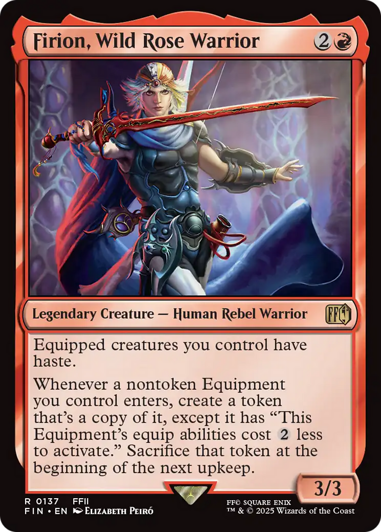 Firion, Wild Rose Warrior - Rare Legendary Creature — Human Rebel Warrior card from Final Fantasy
