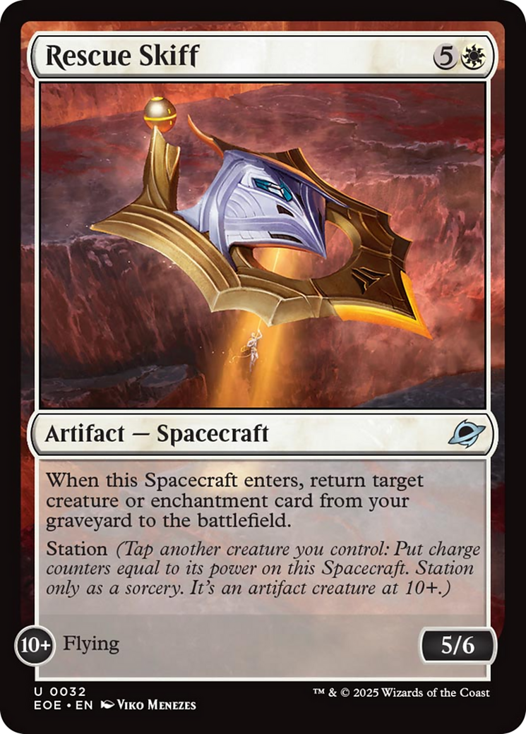 Rescue Skiff - Uncommon Artifact — Spacecraft card from Edge of Eternities