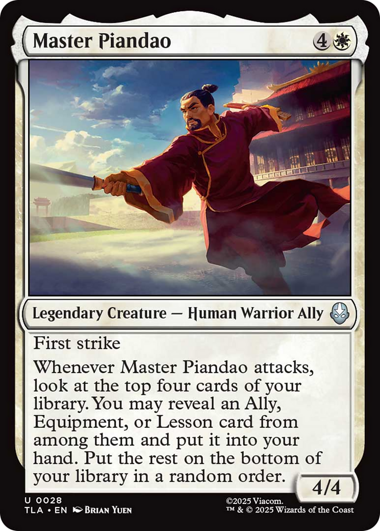 Master Piandao - Uncommon Legendary Creature — Human Warrior Ally card from Avatar: The Last Airbender