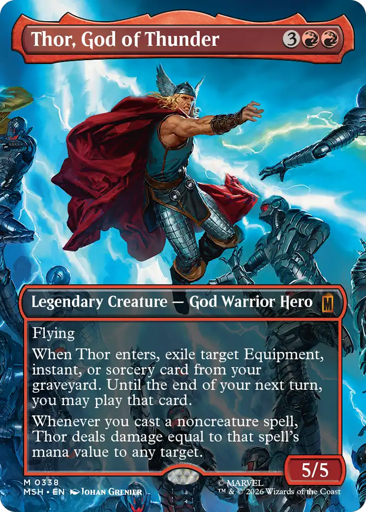 Thor, God of Thunder - Mythic Legendary Creature — God Warrior Hero card from Marvel Super Heroes