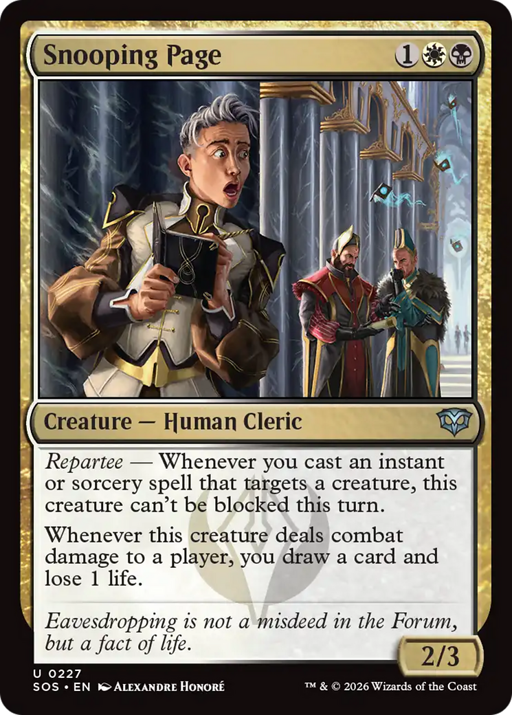 Snooping Page - Uncommon Creature — Human Cleric card from Secrets of Strixhaven