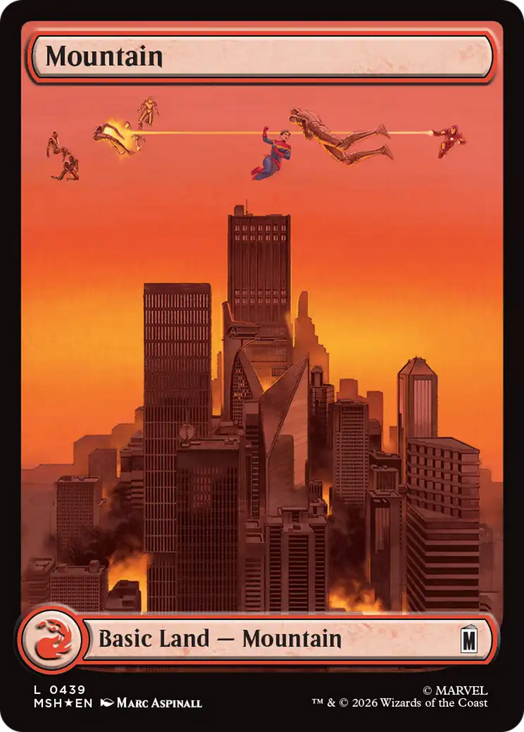 Mountain - Common Basic Land — Mountain card from Marvel Super Heroes