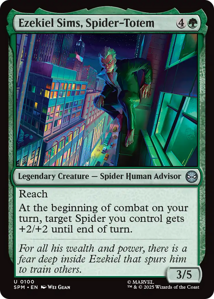 Ezekiel Sims, Spider-Totem - Uncommon Legendary Creature — Spider Human Advisor card from Marvel's Spider-Man