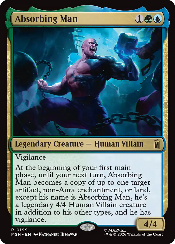 Absorbing Man - Rare Legendary Creature — Human Villain card from Marvel Super Heroes
