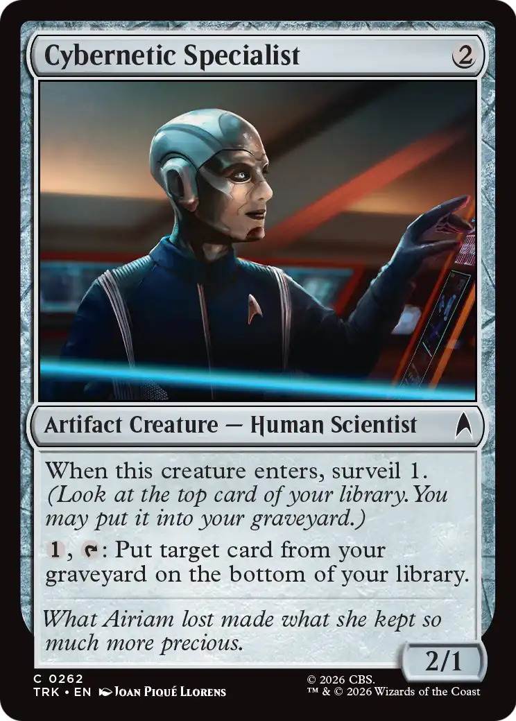 Cybernetic Specialist - Common Artifact Creature — Human Scientist card from Star Trek