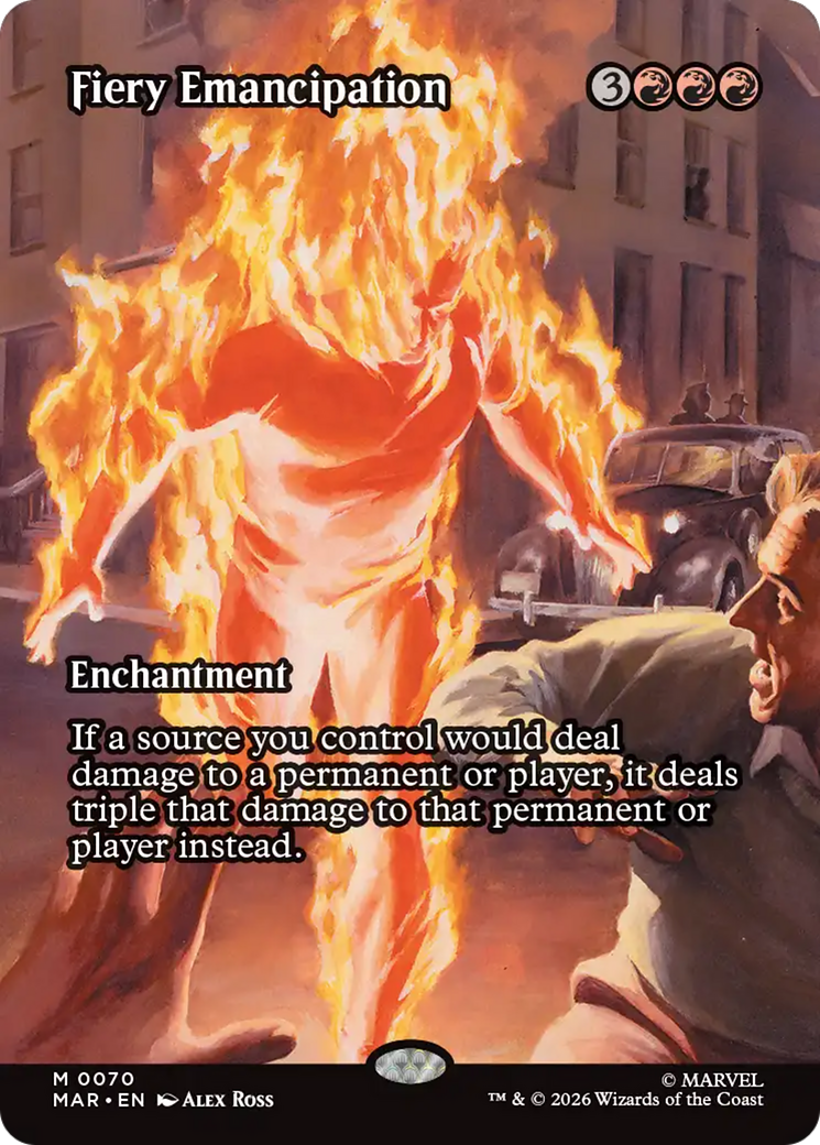 Fiery Emancipation - Mythic Enchantment card from Marvel Universe