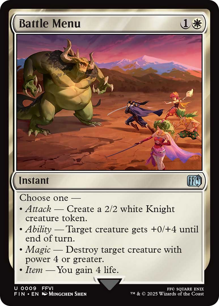 Battle Menu - Uncommon Instant card from Final Fantasy