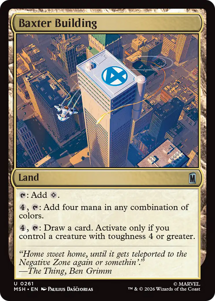 Baxter Building - Uncommon Land card from Marvel Super Heroes