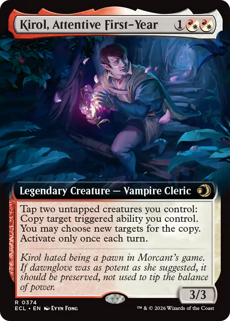 Kirol, Attentive First-Year - Rare Legendary Creature — Vampire Cleric card from Lorwyn Eclipsed