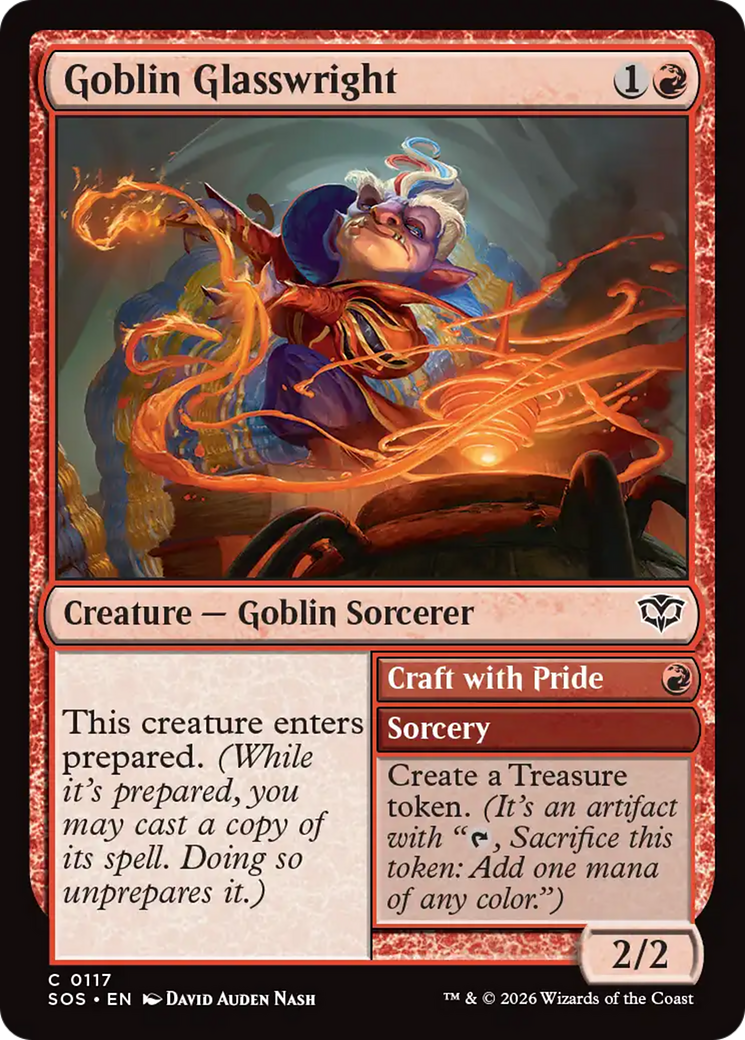 Goblin Glasswright // Craft with Pride - Common Creature — Goblin Sorcerer card from Secrets of Strixhaven