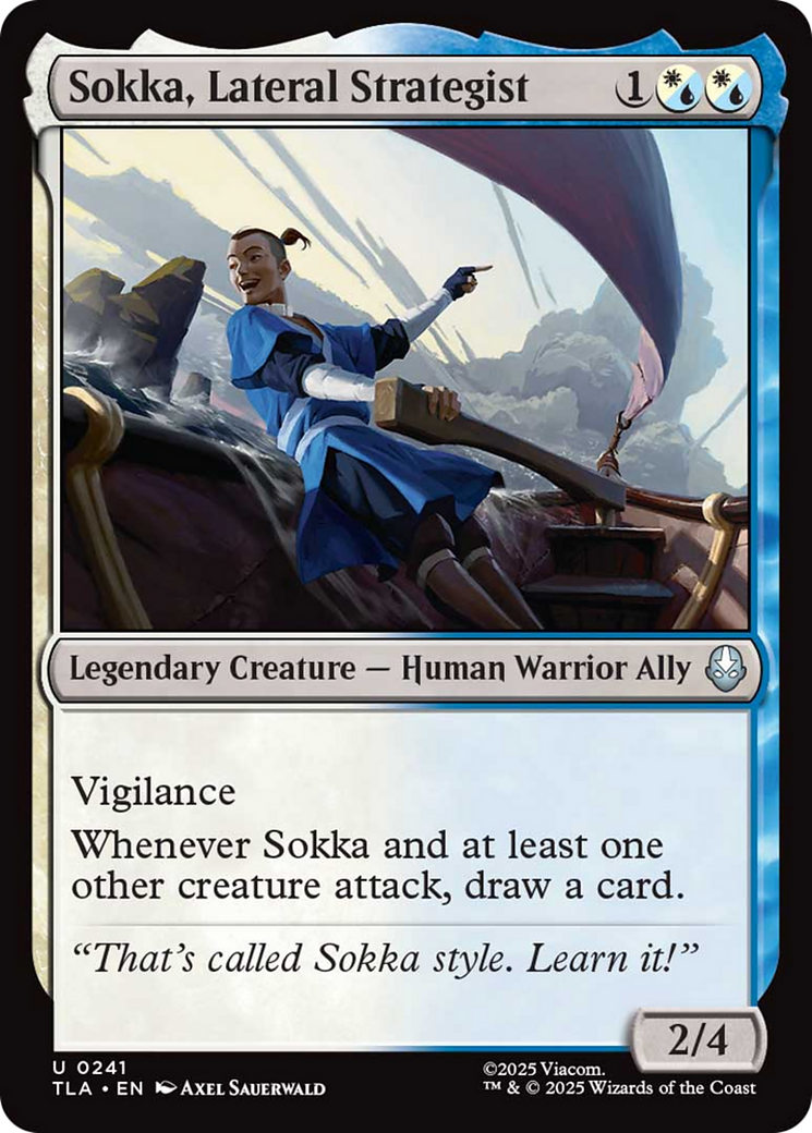 Sokka, Lateral Strategist - Uncommon Legendary Creature — Human Warrior Ally card from Avatar: The Last Airbender