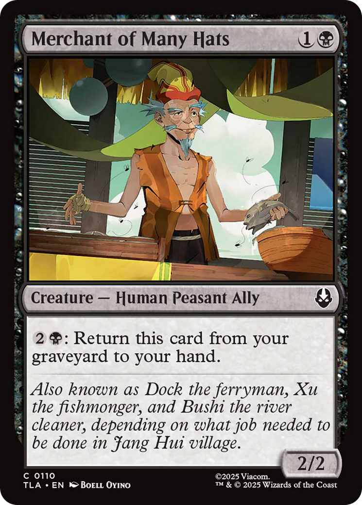 Merchant of Many Hats - Common Creature — Human Peasant Ally card from Avatar: The Last Airbender