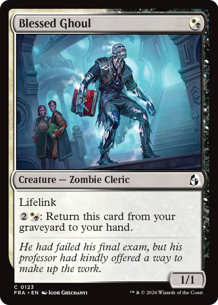 Blessed Ghoul - Common Creature — Zombie Cleric card from Reality Fracture