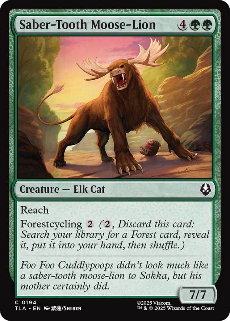 Saber-Tooth Moose-Lion - Common Creature — Elk Cat card from Avatar: The Last Airbender