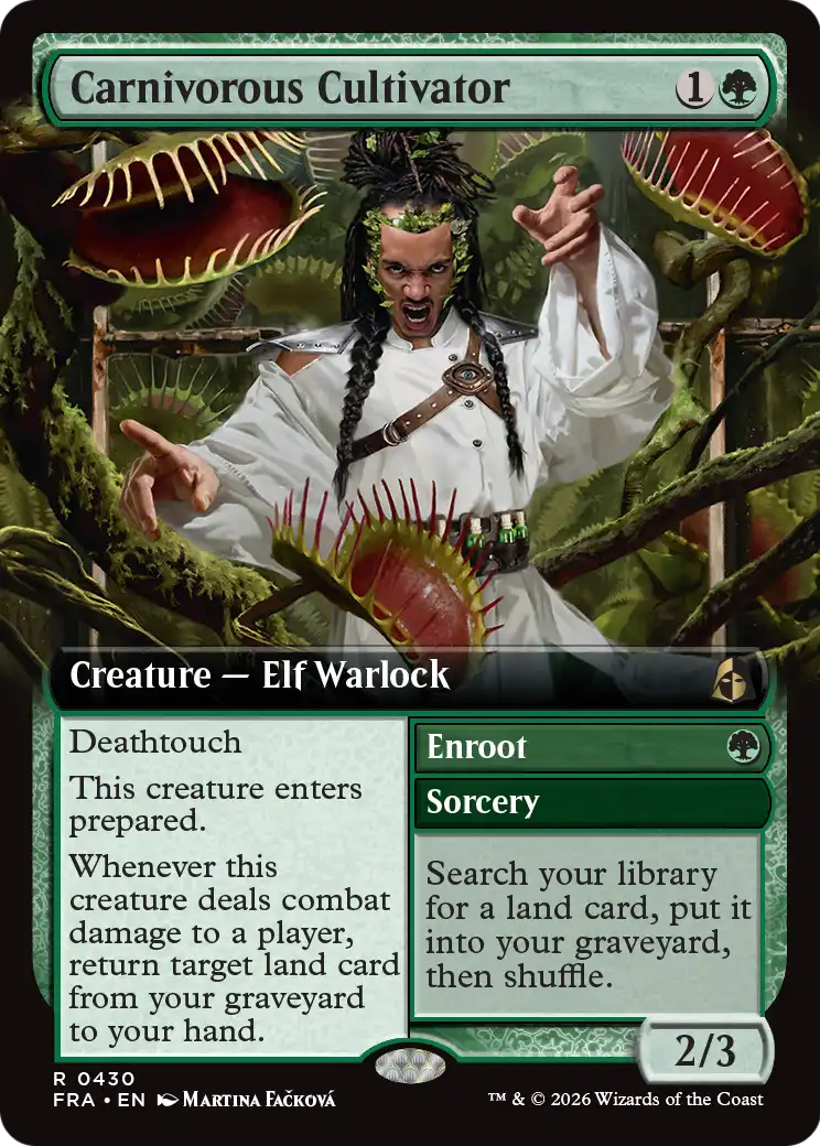 Carnivorous Cultivator // Enroot - Rare Creature — Elf Warlock card from Reality Fracture