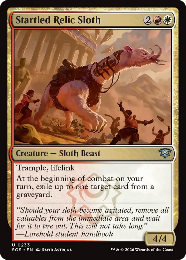 Startled Relic Sloth - Uncommon Creature — Sloth Beast card from Secrets of Strixhaven