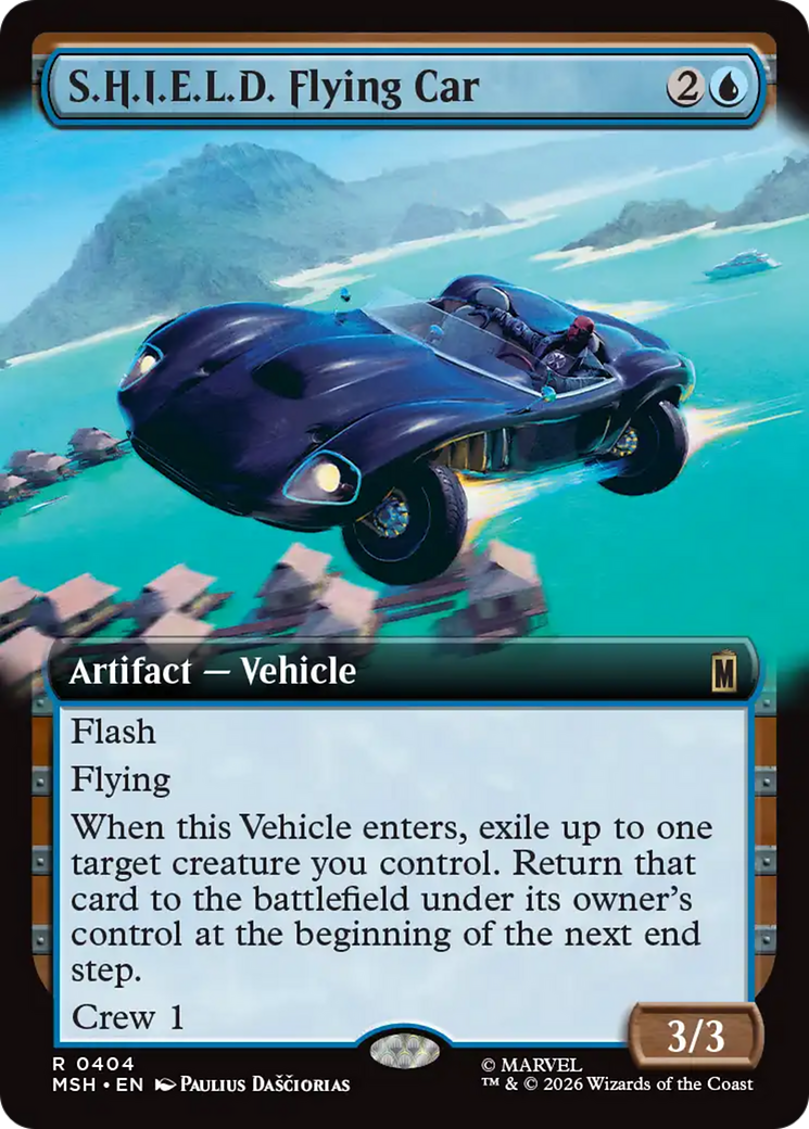 S.H.I.E.L.D. Flying Car - Rare Artifact — Vehicle card from Marvel Super Heroes