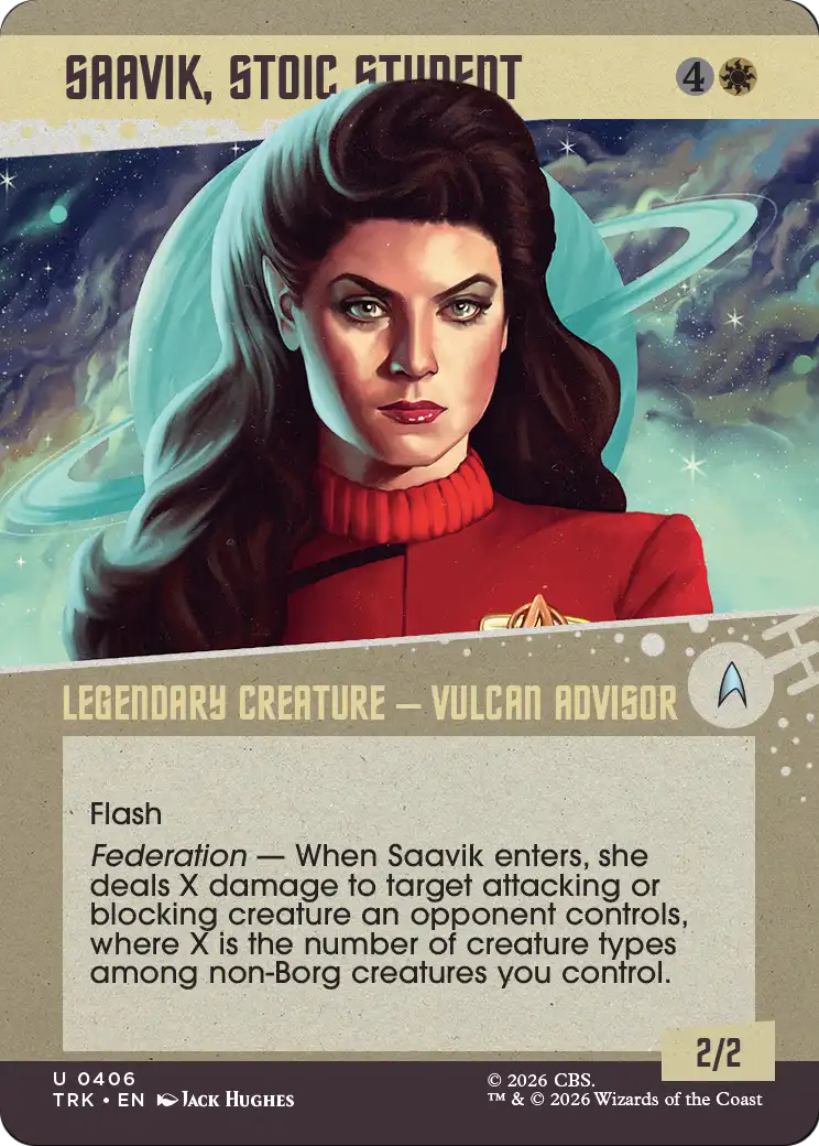 Saavik, Stoic Student - Uncommon Legendary Creature — Vulcan Advisor card from Star Trek