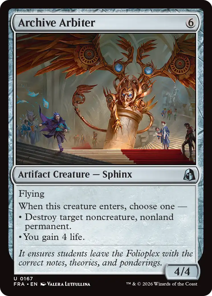 Archive Arbiter - Uncommon Artifact Creature — Sphinx card from Reality Fracture