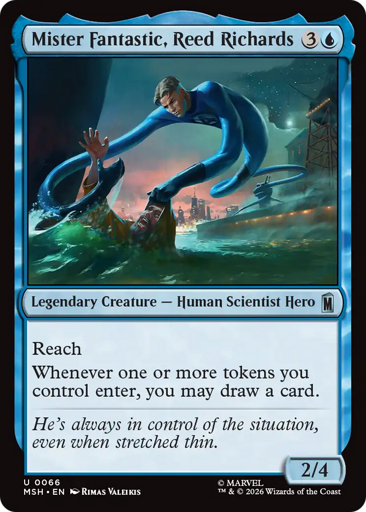 Mister Fantastic, Reed Richards - Uncommon Legendary Creature — Human Scientist Hero card from Marvel Super Heroes