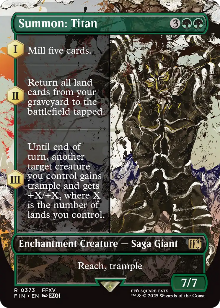 Summon: Titan - Rare Enchantment Creature — Saga Giant card from Final Fantasy